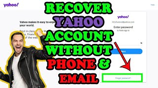 how to recoverChangeReset yahoo account without phone number or email id UrduHindi [upl. by Airrat]