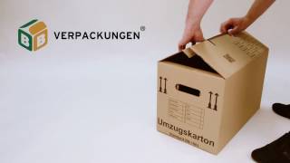 Umzugskarton Standard Aufbauanleitung  BBVerpackungen® [upl. by Lourdes]