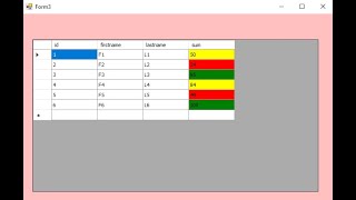 C datagridview change cell backcolor based on value [upl. by Lauralee]