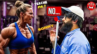 Anatoly is scaring a female bodybuilder 😱  Anatoly GYM PRANK 1 [upl. by Lessirg]