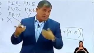 Clases de economía con el Presidente Rafael Correa en la academia [upl. by Hagai]