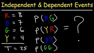 Probability  Independent and Dependent Events [upl. by Ruford]