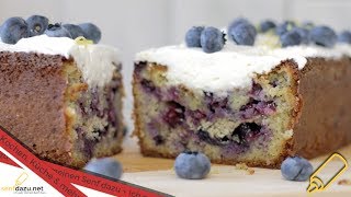 Blaubeerkuchen Rezept I Saftiger und Fluffiger Kastenkuchen mit Blaubeeren [upl. by Fenny]