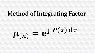 Method of Integrating Factor [upl. by Euqinwahs244]