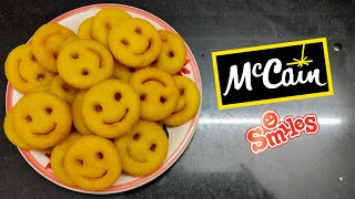 How to Fry McCain Smiles  McCain Smiley Fries  Scrumptious Ready To Fry Potato Smilies [upl. by Aikmat]