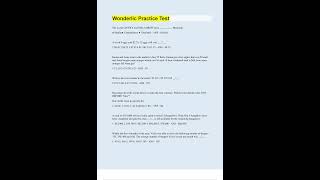 WONDERLIC PRACTICE TEST 40 QUESTIONS WITH 100 CORRECT ANSWERS UPDATED EN VERIFIED [upl. by Nhguavahs]