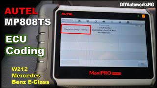 AUTEL Scanner Car ECU Coding Mercedes Benz EClass W212 with Autel MP808TS [upl. by Anauqat]