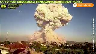 Timelapse shows multiple eruptions of Indonesias volcano [upl. by Sherwood]