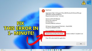 How to Fix Exception Access Violation Error on Windows 1011 LATEST GUIDE [upl. by Barram]