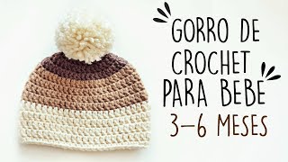 GORRO DE CROCHET PARA BEBE FACIL  3  6 MESES  Daniis Ways ♡ [upl. by Braca505]