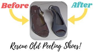 DIY Shoe Tutorial  WHAT TO DO WITH PEELING SHOES  Simple trick to revamp shoes [upl. by Chancey570]