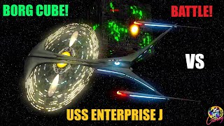 NEW USS Enterprise J VS THE BORG  Star Trek Starship Battles [upl. by Ataliah483]