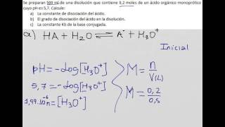 Como calcular la constante de acidez y basicidad a partir del pH [upl. by Kaleena]