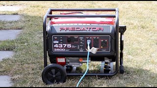 Harbor Freight Predator Generator 4375 Max Starting3500 Running Watts 65 HP 212cc [upl. by Sutsuj]