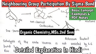 Neighbouring Group Participation By SigmaBond  Organic Chemistry  MSc2nd Sem Notes  mscnotes [upl. by Neibaf]