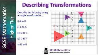 Describing Transformations  GCSE Maths  Mr Mathematics [upl. by Amehr]