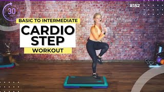 30 Minute Basic to Intermediate Step Aerobics Workout Video With Great music [upl. by Noreg]