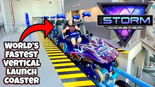 THE STORM COASTER  World’s FASTEST Vertical Launch Rollercoaster [upl. by Garlinda]