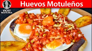 Huevos Motuleños Desayuno Mexicano  VickyRecetaFacil [upl. by Breed]