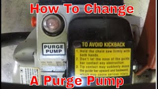 How to Change a Purge PumpPrimer Bulb On A Chainsaw Echo CS346 40 [upl. by Irab]