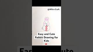 Easy and Cute Rabbit Drawing for Kids  Simple StepbyStep Tutorial artprojectsforkids video [upl. by Eynobe]