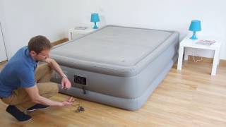 Matelas gonflable électrique Intex Foam Top Bed Fiber Tech 2 places  64468 [upl. by Sivolc]