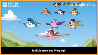 Ten little aeroplanes  Nursery Rhymes amp Kids Songs  LearnEnglish Kids British Council [upl. by Ainigriv]