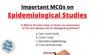 Epidemiological studies amp designs ।। Important MCQs with answers [upl. by Stacie]