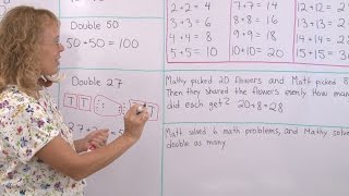 Doubling  find doubles of numbers  easy math lesson for 2nd grade [upl. by Urbanus]