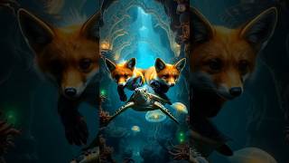 A turtle saves two foxes in an underwater city FoxRescue CuteAnimals AnimalRescue [upl. by Gonagle]