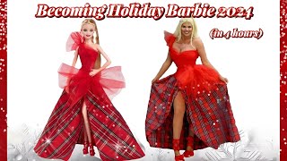 Becoming Holiday Barbie 2024 in 4 hours [upl. by Hephzipa]