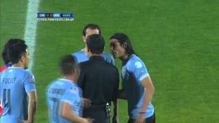 Expulsión de Cavani Chile 0  Uruguay 0 Cuartos de Final Copa América 2015 FPT [upl. by Ardnasxela]