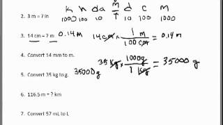 Dimensional Analysis Problems 1 metric conversions [upl. by Koosis]