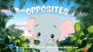 Opposites English Vocabulary Presentation A Reading and listening practice A1 or A2 English level [upl. by Oecam]