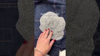 Sashiko Denim Jacket Flower Stick and Stitch  STEP 3 [upl. by Tiphane493]