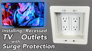 Installing Recessed Electrical Outlets with Surge Protection for Wall Mounted TV [upl. by Cilla]