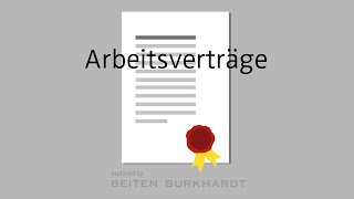 Arbeitsverträge [upl. by Aeirdna]