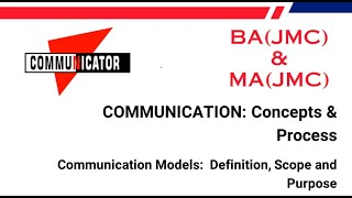 Communication Models  Definition Scope and Purpose BJMC What is Communication [upl. by Ayerdna]