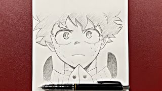 Anime drawing  how to draw Izuku Midoriya Easy steps [upl. by Orlantha]