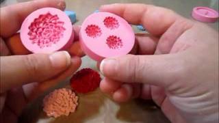 Tutorial How to make clay flower embellishments using Mold Muse molds [upl. by Lamphere724]