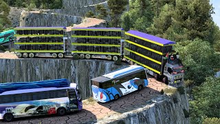 Overloaded Trailer  the most dangerous road  Euro Truck Simulator 2 [upl. by Hermina]