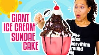 How To Make A Giant Ice Cream Sundae out of CAKE for My BIRTHDAY  Yolanda Gampp  How To Cake It [upl. by Berhley342]