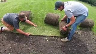 Sod cutting in front yard Classen sc18 [upl. by Nico]