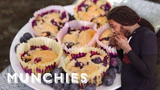 How To Make Vegan Blueberry Muffins with Waka Flocka Flame amp Raury [upl. by Kreg]