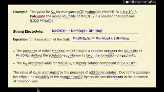 AP Chemistry Acid Base Eq Solubility and the Common Ion Effect Influence on Acid Base Reactions [upl. by Wilser]