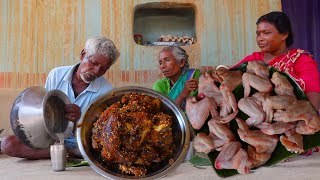 Chicken Wings fry  tribe grandmothers and grandfather making tribe village style chicken wings fry [upl. by Phia]