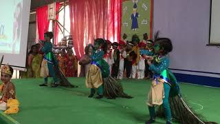 Flute dance in peacock costume by kg student [upl. by Brahear]