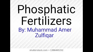 Phosphatic Fertilizers by Muhammad Amer Zulfiqar [upl. by Aiepoissac105]