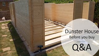 Dunster House  Before you buy  QampA  log cabin summer house build [upl. by Garrot131]