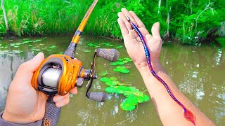 Fishing BIG Worms for BIG Bass River Fishing [upl. by Artema137]